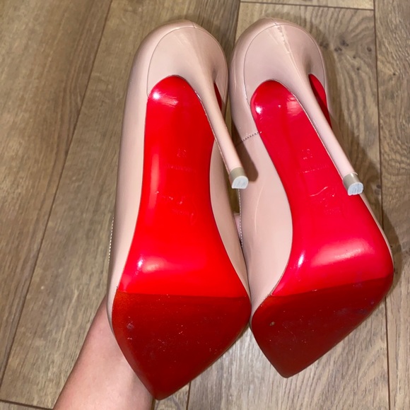 Christian Louboutin Nude Heels with Red Soles - Picture 12 of 16